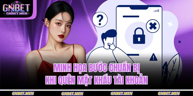 Minh họa bước chuẩn bị khi quên mật khẩu tài khoản